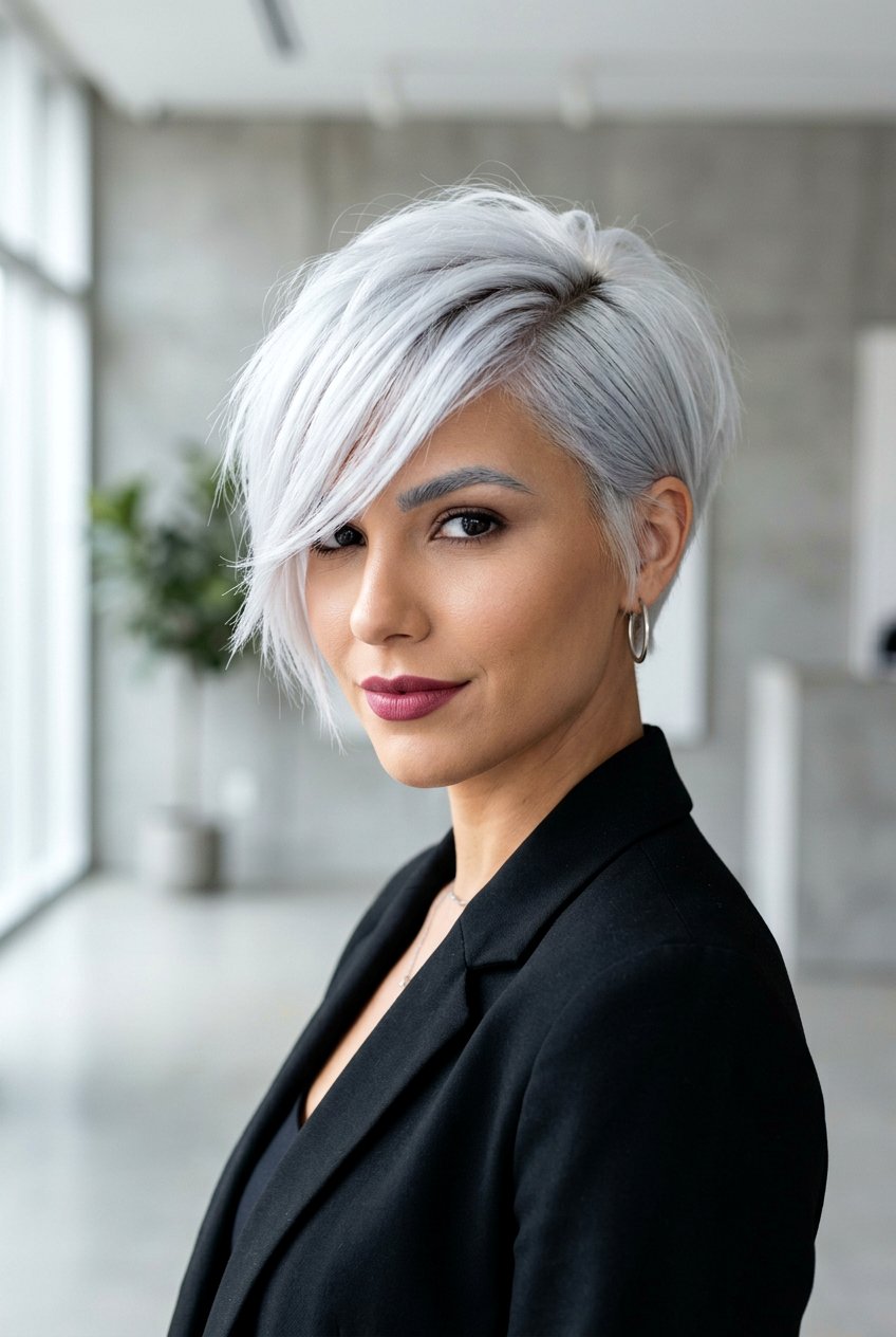 Platinum Pixie With Long Bangs - 20 pixie with long bangs - 20 pixie with long bangs