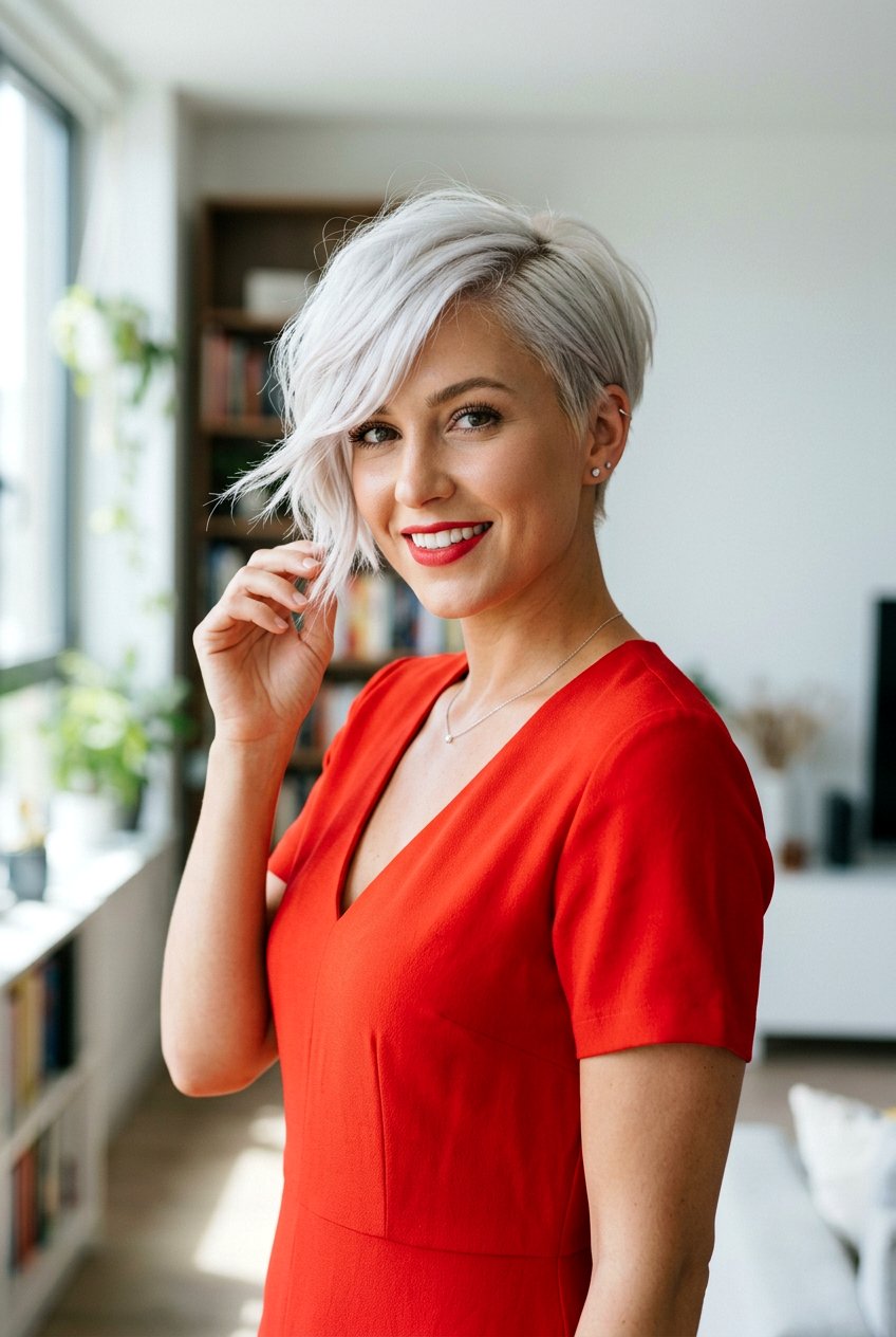 Platinum Pixie With Long Bangs - 20 feminine pixie with long bangs - 20 feminine pixie with long bangs