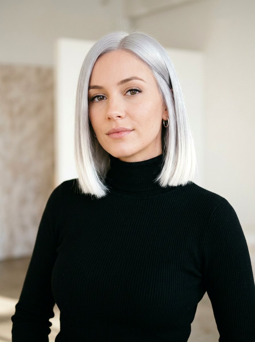 Platinum Silver Gloss Bob - 20 silver gloss for mature gray hair - 20 silver gloss for mature gray hair