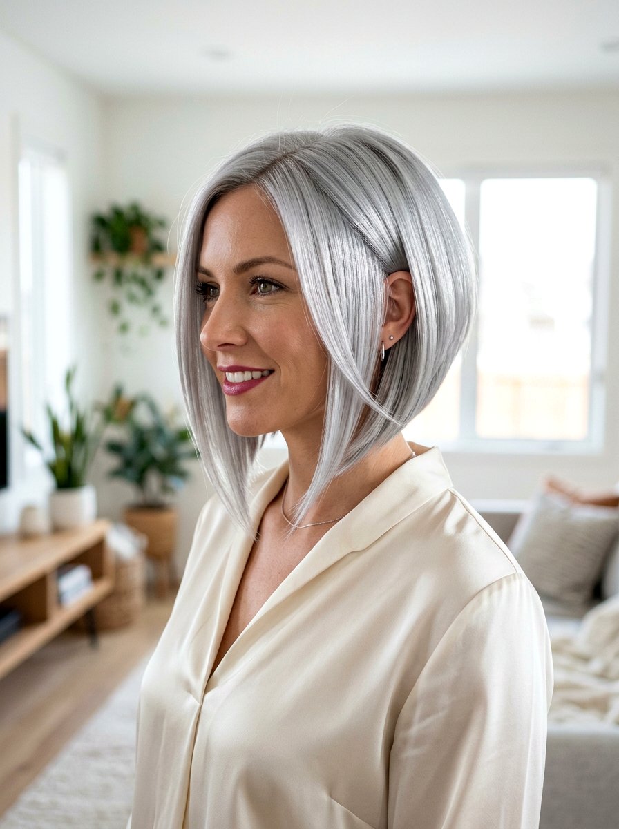 Platinum Silver Gray Bob - 20 silver gray bob color ideas - 20 silver gray bob color ideas