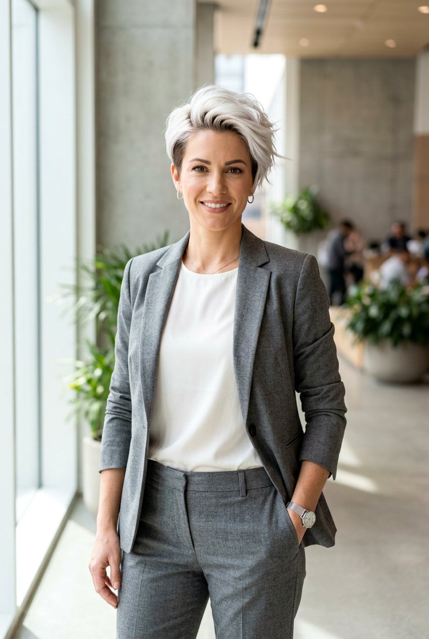 Platinum Tapered Cut Root Shadow - 20 rooted platinum blonde for women over 50 - 20 rooted platinum blonde for women over 50