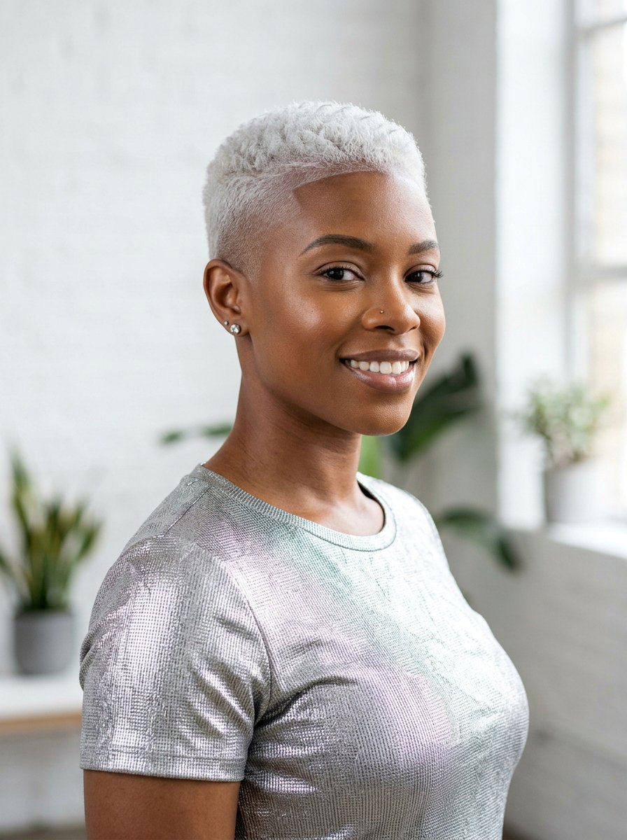 Platinum Tapered Natural Haircut - 20 tapered natural haircut with color - 20 tapered natural haircut with color