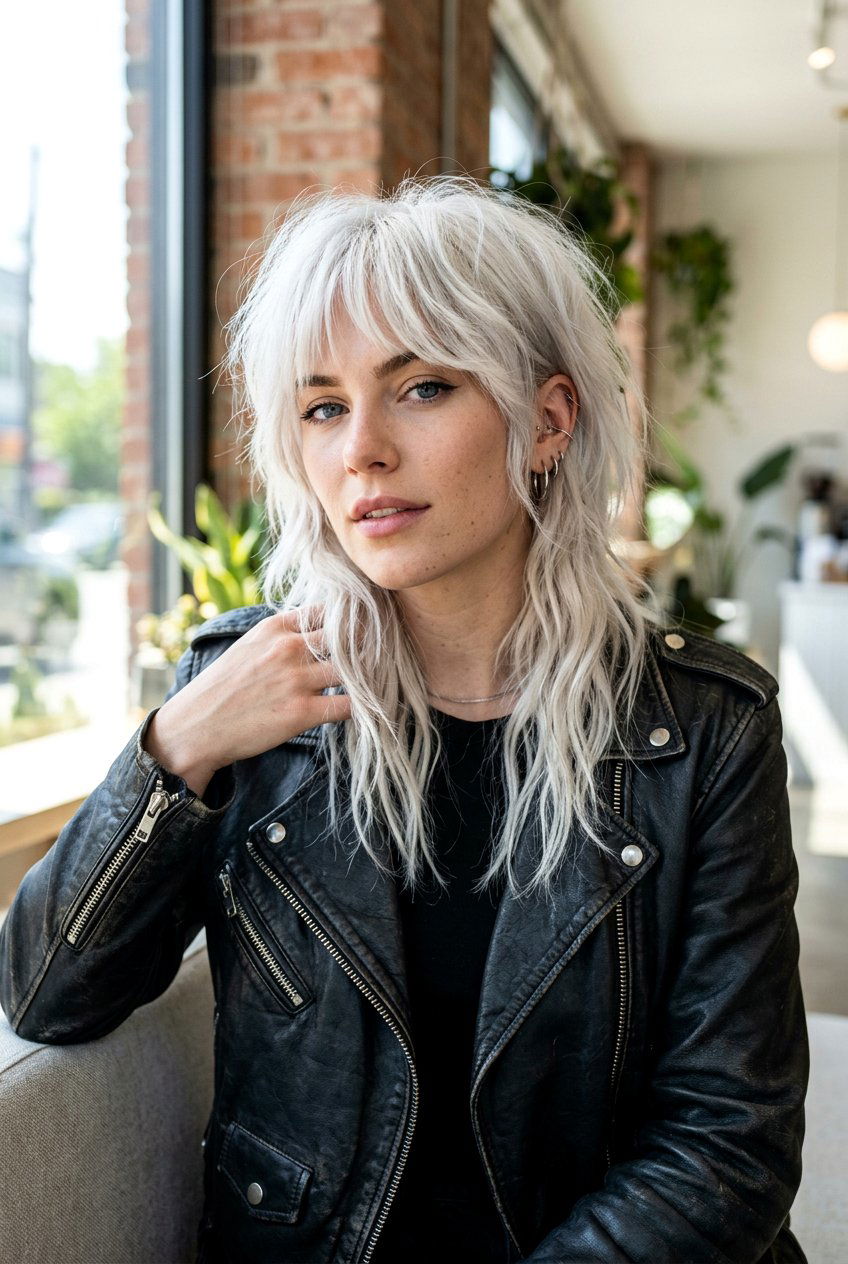 Platinum White Blonde Wolf Cut - 20 elegant white blonde hair color - 20 elegant white blonde hair color