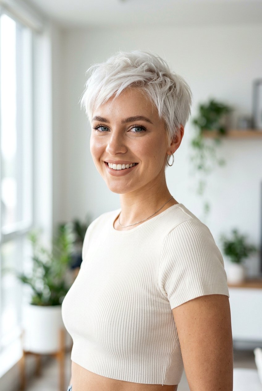 Platinum White Crop - 20 grandma hair color - 20 grandma hair color