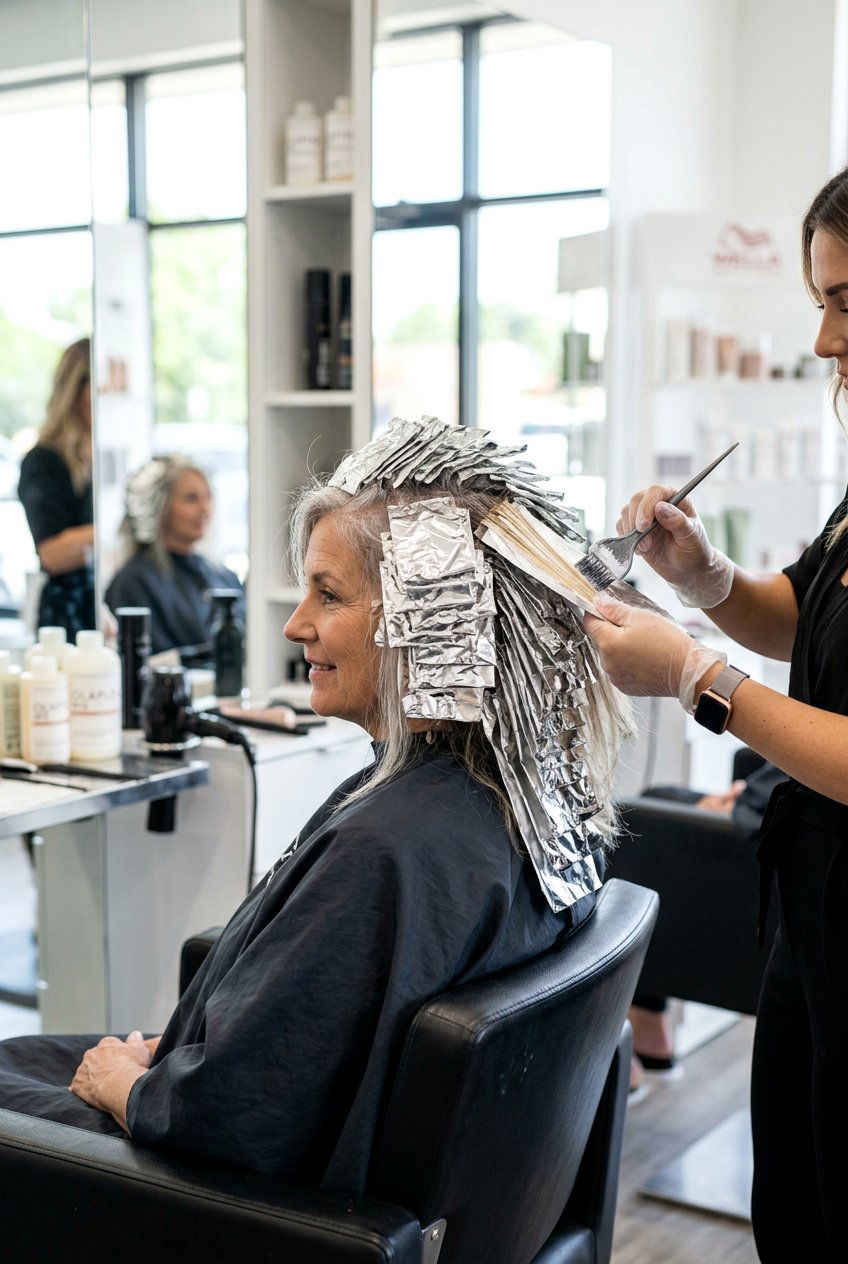 Platinum blonde foils for gray hair - 20 blonde gray blending highlights - 20 blonde gray blending highlights