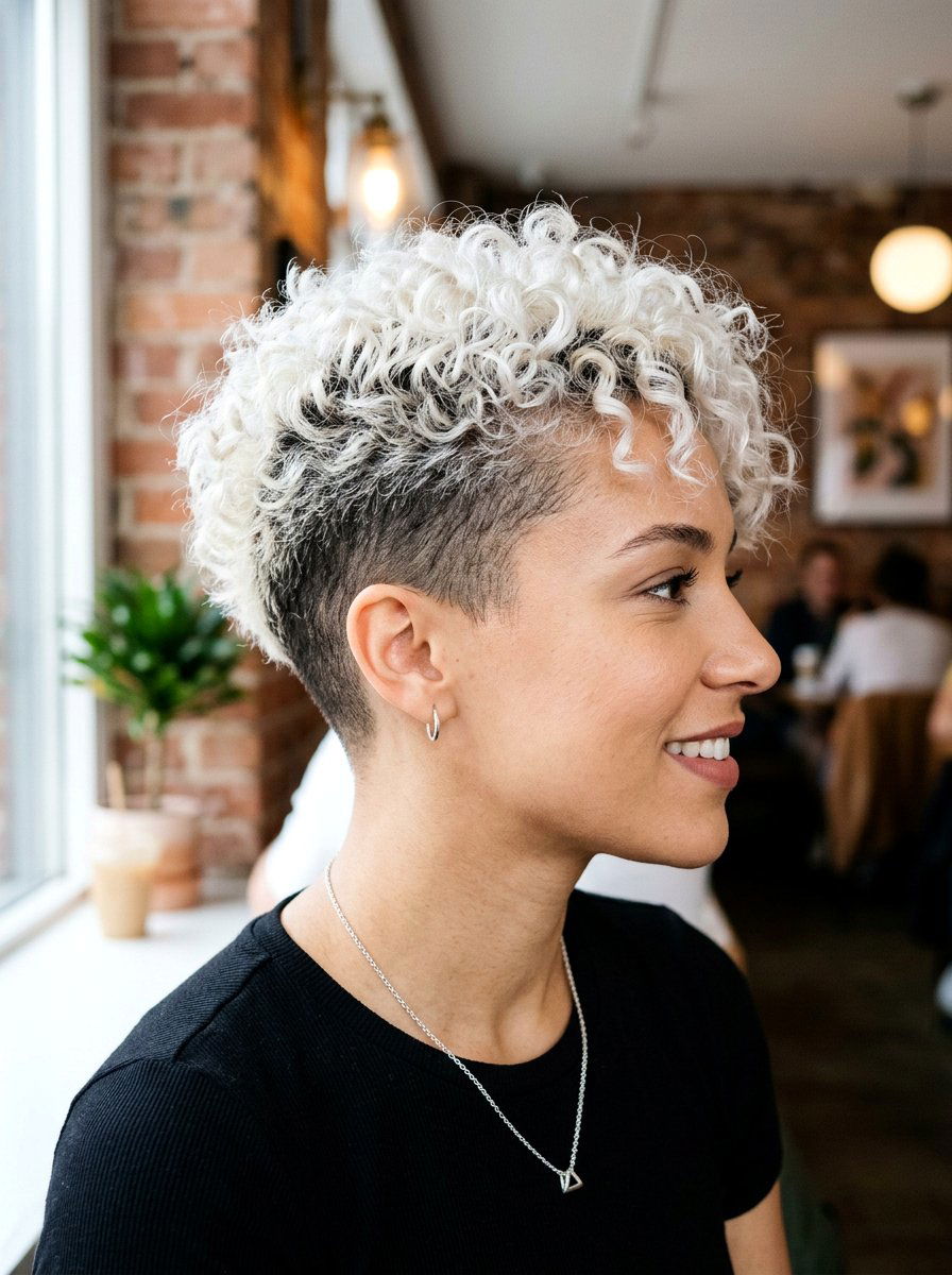 Platinum blonde natural hair undercut - 20 undercut natural hairstyle women - 20 undercut natural hairstyle women