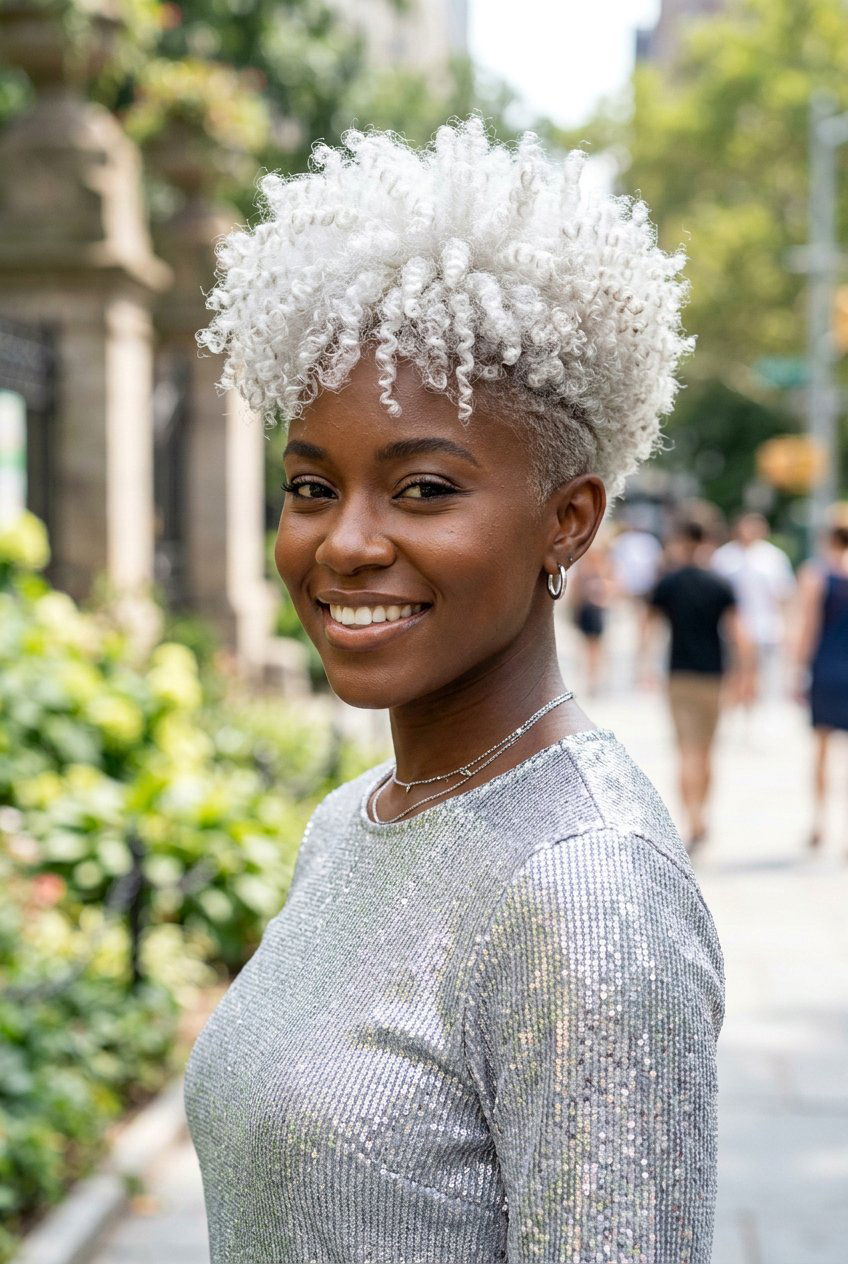 Platinum curly tapered fro - 20 curly tapered fro hairstyle - 20 curly tapered fro hairstyle
