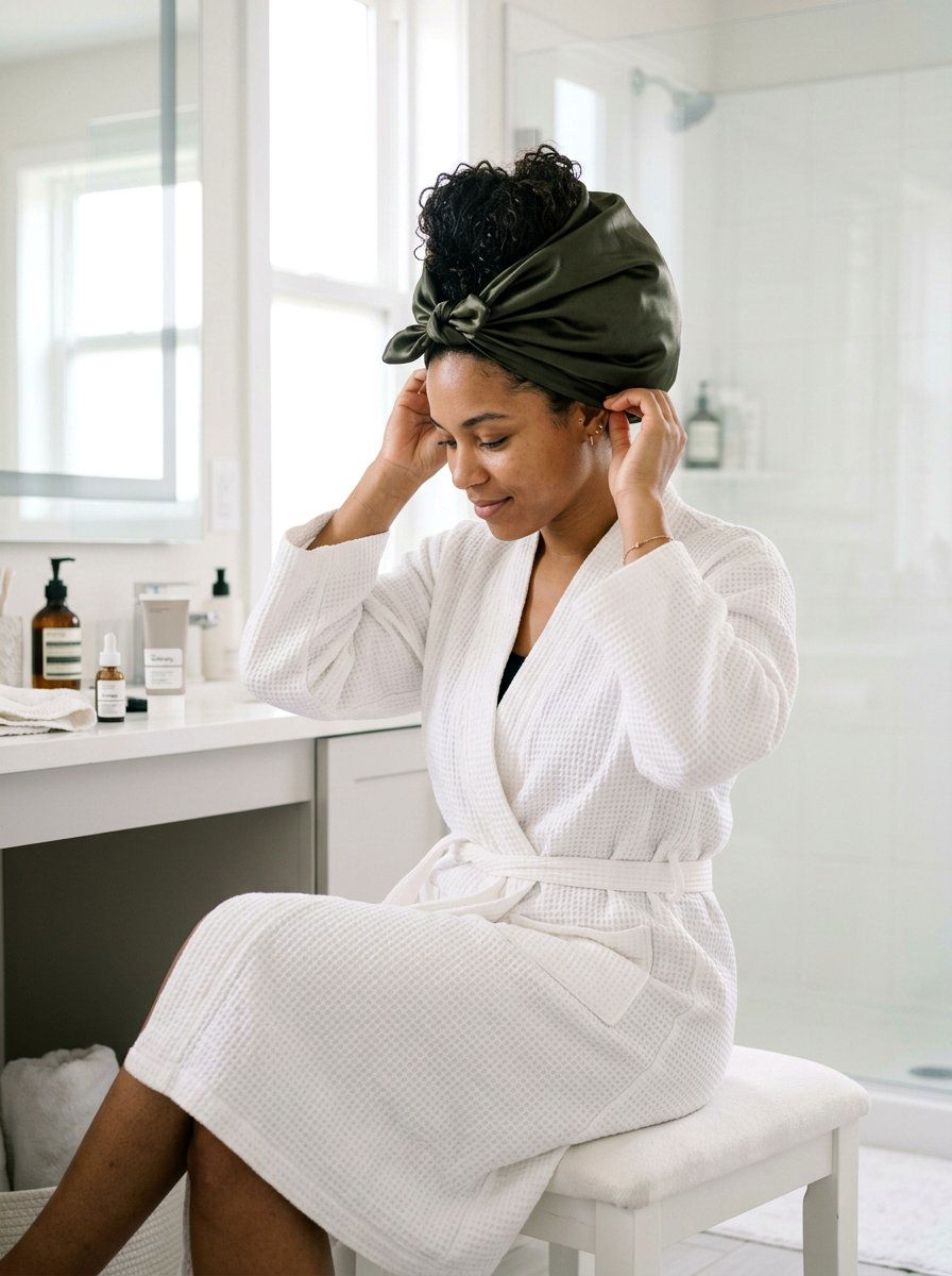 Plopping With Bonnet - 20 satin bonnet hairstyles for curls - 20 satin bonnet hairstyles for curls