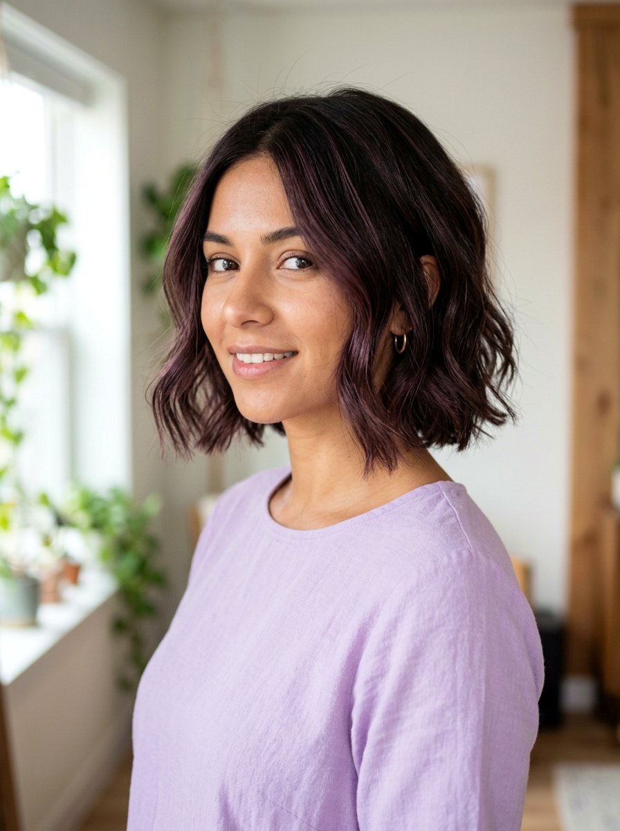 Plum Babylights on Dark Brunette - 20 plum brunette highlights - 20 plum brunette highlights