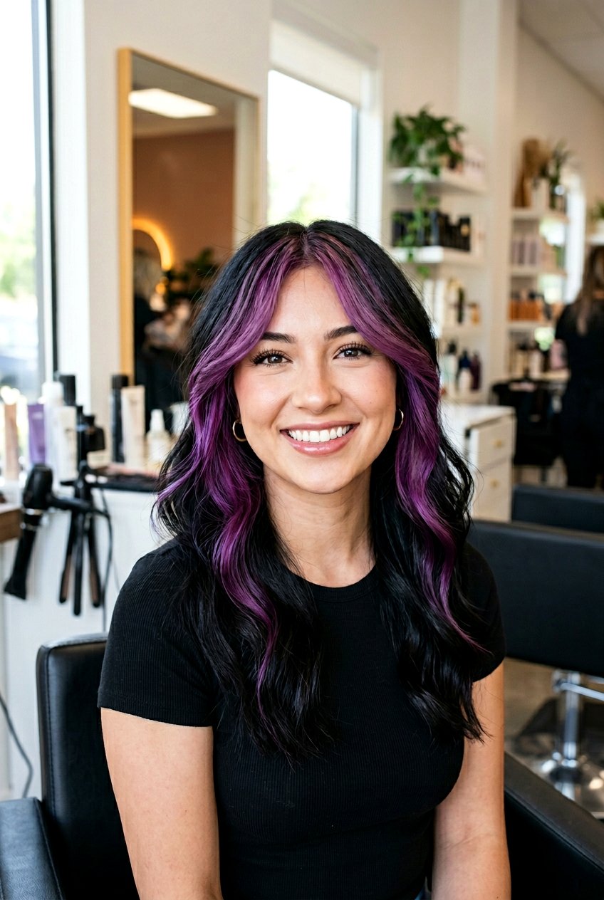 Plum Balayage Face Framing - 20 plum balayage on black hair - 20 plum balayage on black hair
