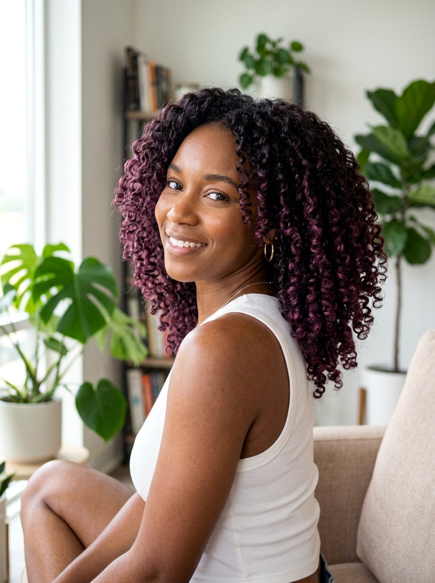 Plum Balayage On Curly Dark Hair - 20 plum red balayage on dark hair - 20 plum red balayage on dark hair