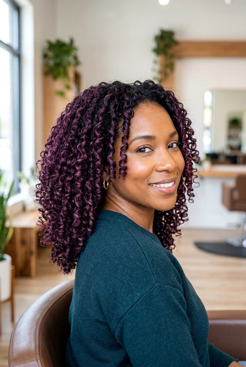 Plum Balayage On Curly Hair - 20 plum balayage on black hair - 20 plum balayage on black hair