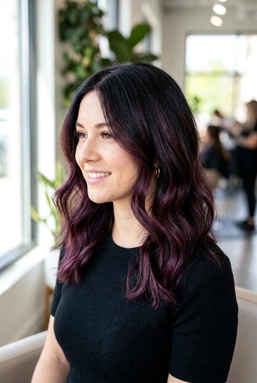 Plum Balayage On Fine Hair - 20 plum balayage on black hair - 20 plum balayage on black hair