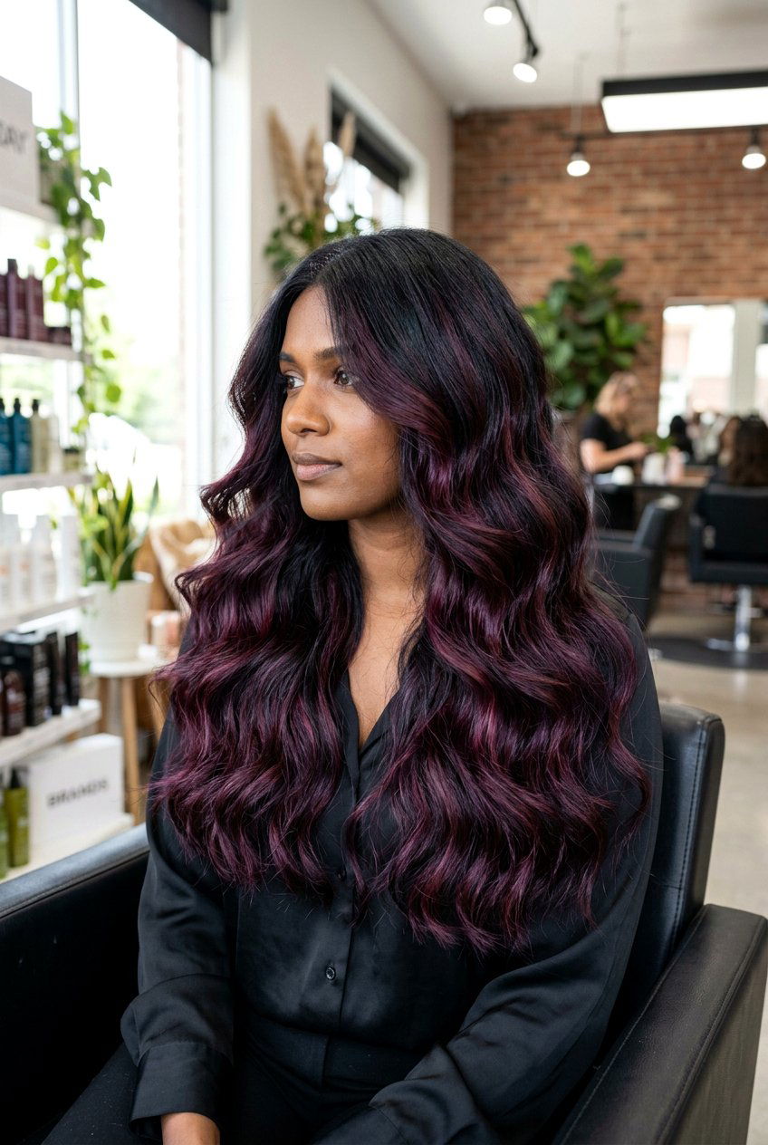 Plum Balayage On Thick Hair - 20 plum balayage on black hair - 20 plum balayage on black hair