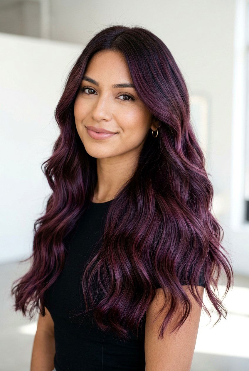 Plum Burgundy Balayage - 20 burgundy balayage on dark hair - 20 burgundy balayage on dark hair