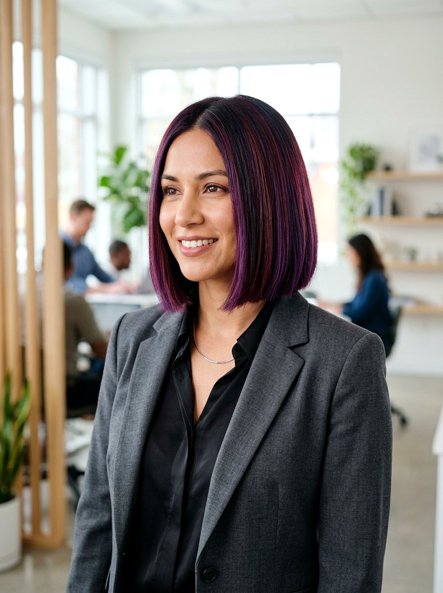 Plum Burgundy Highlights On Bob Haircut - 20 plum burgundy highlights on dark hair - 20 plum burgundy highlights on dark hair