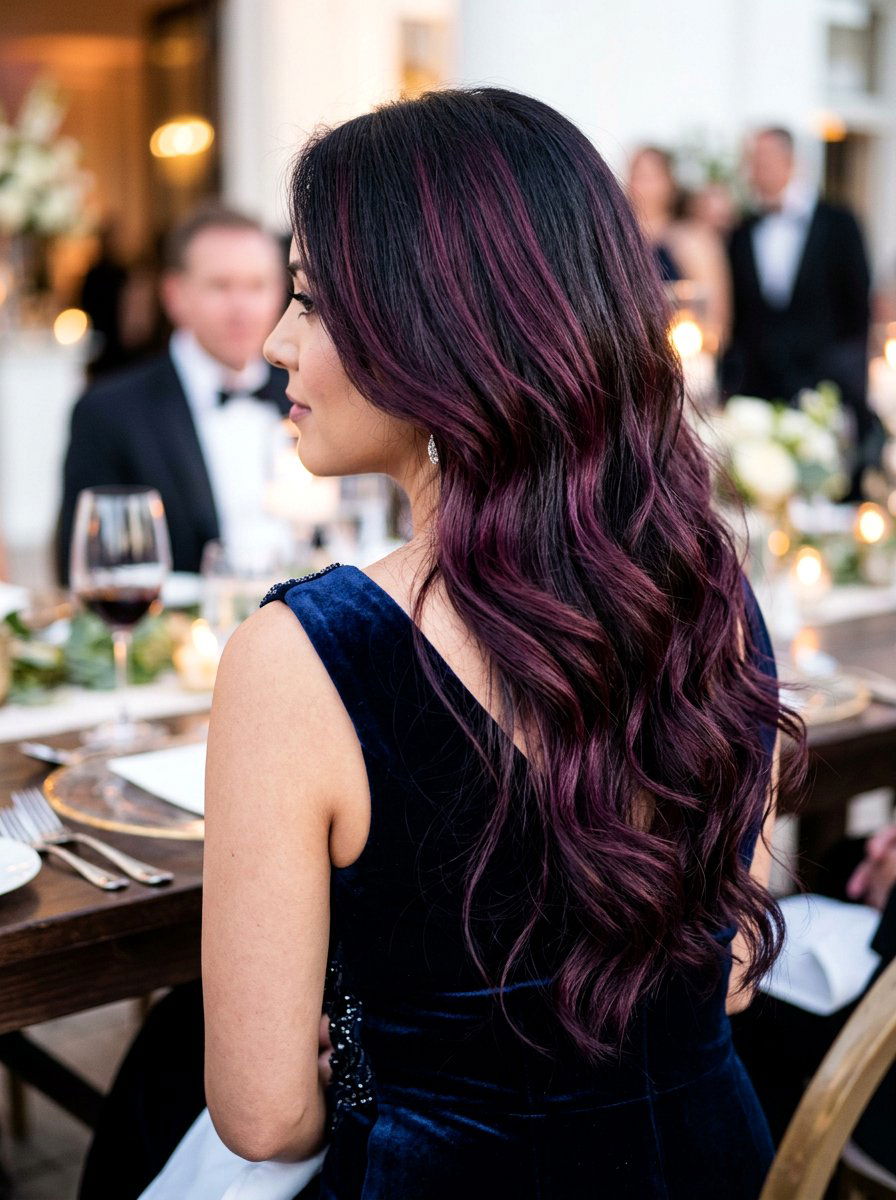 Plum Burgundy Highlights On Long Dark Hair - 20 plum burgundy highlights on dark hair - 20 plum burgundy highlights on dark hair
