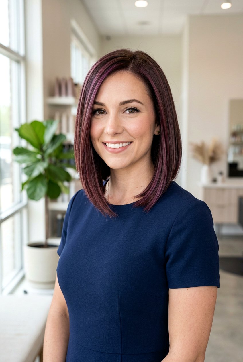 Plum Burgundy Highlights On Medium Brown Hair - 20 burgundy highlights for mature women - 20 burgundy highlights for mature women