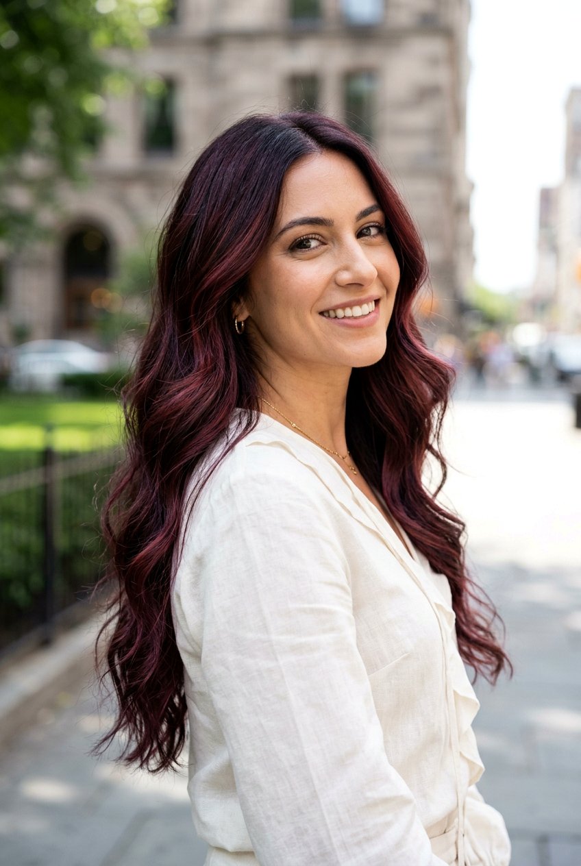 Plum Cherry Cola Balayage - 20 cherry cola balayage hair - 20 cherry cola balayage hair