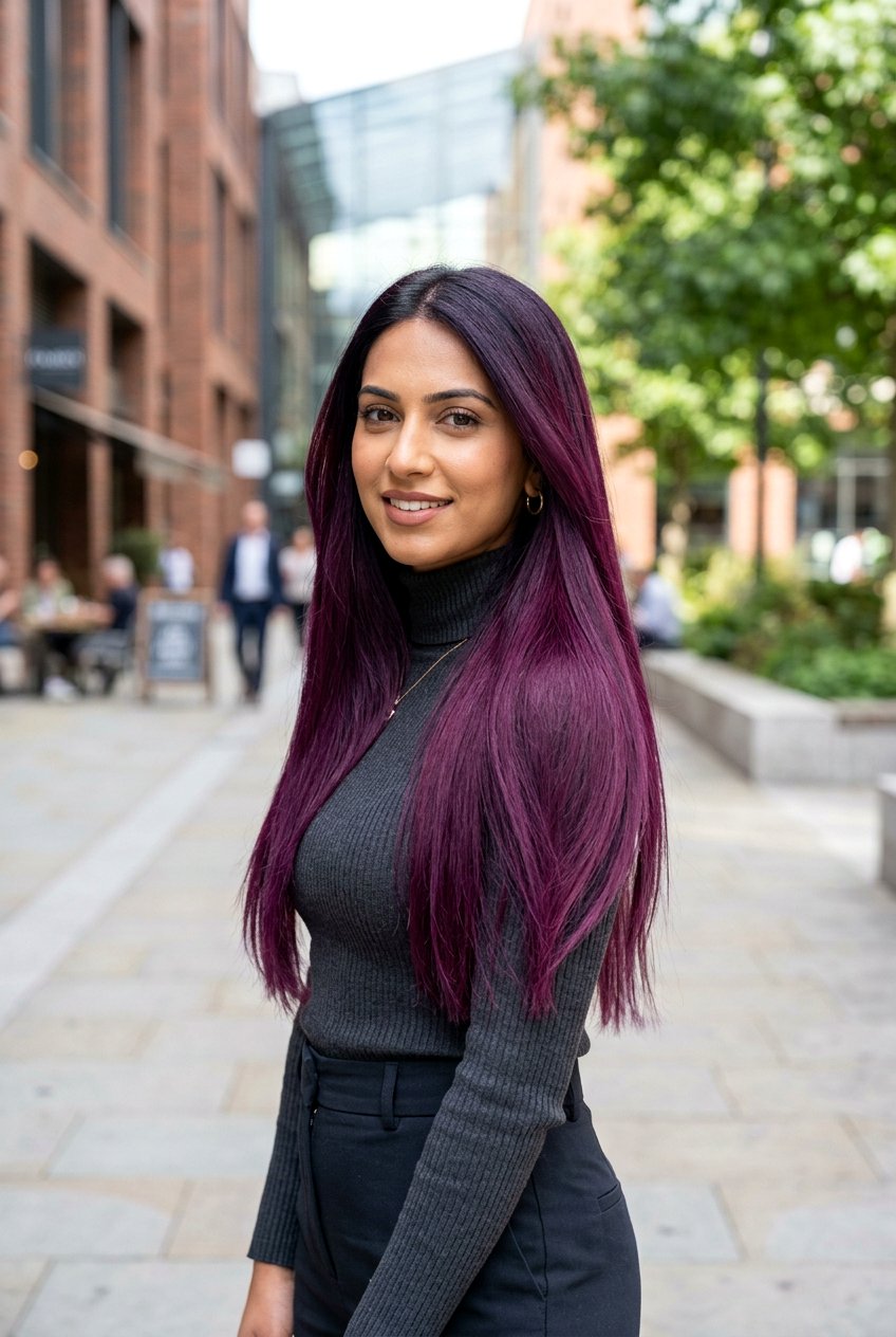 Plum Ombre Hair - 20 plum hair color ideas - 20 plum hair color ideas