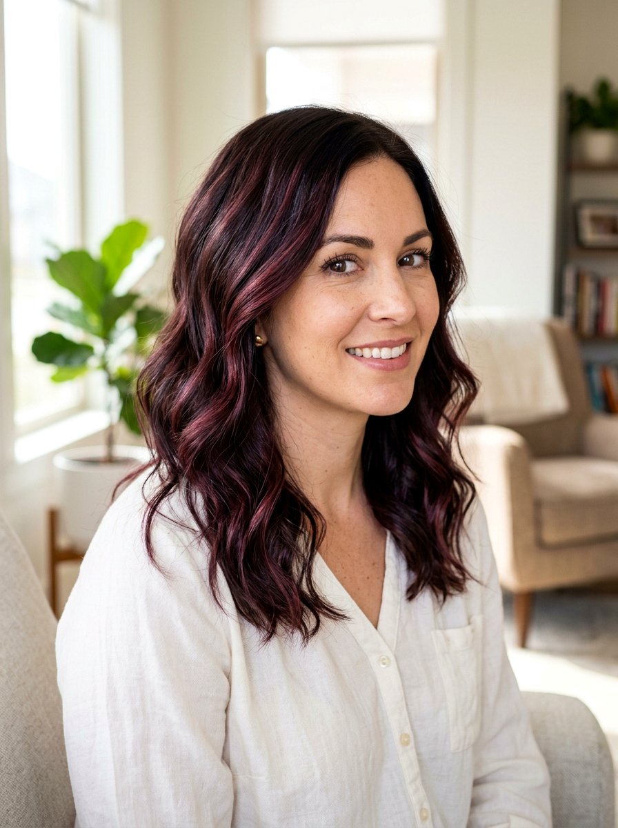 Plum Red Balayage Highlights On Dark Hair - 20 plum red balayage on dark hair - 20 plum red balayage on dark hair
