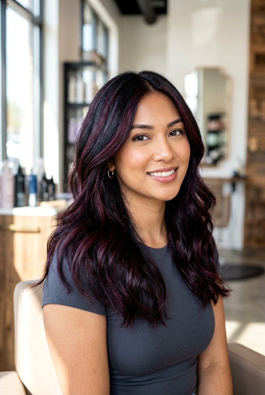 Plum Red Highlights Black Hair - 20 black hair with red highlights - 20 black hair with red highlights