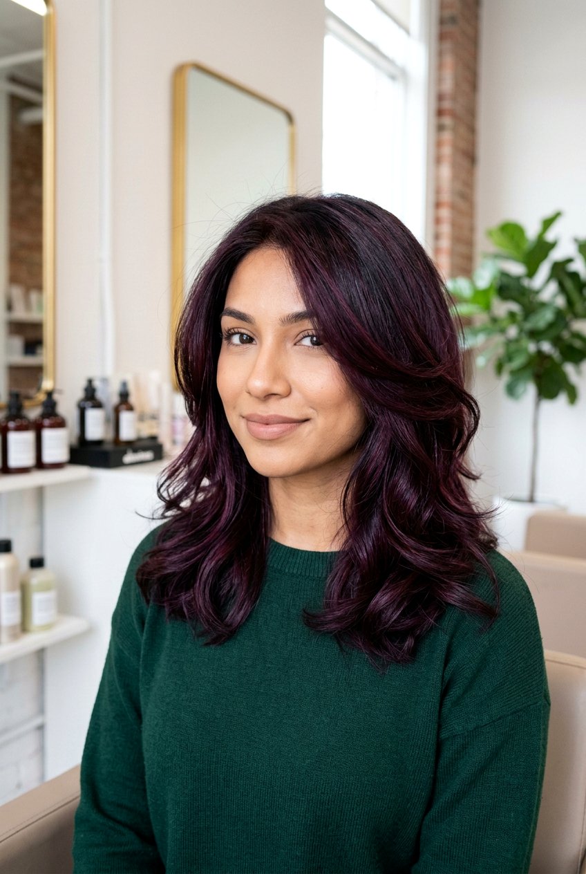 Plum black hair - 20 natural black hair color ideas - 20 natural black hair color ideas