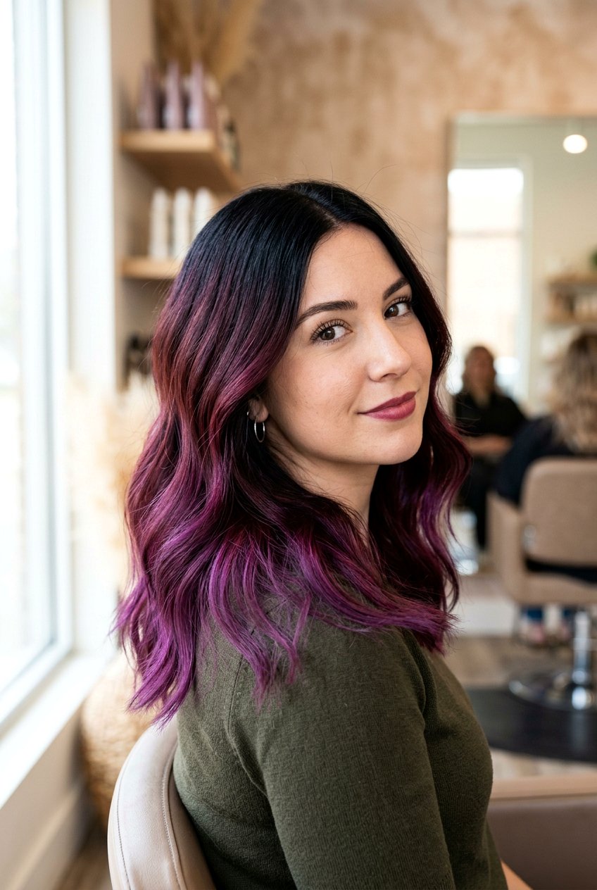 Plum red ombre dark hair - 20 red ombre hair color - 20 red ombre hair color