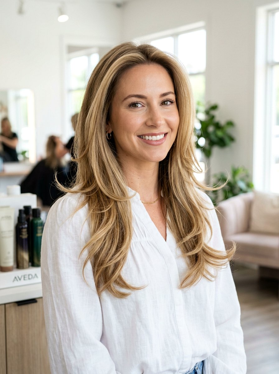 Polished Blowout Long Layers Interview - 20 interview hairstyle for long layers - 20 interview hairstyle for long layers