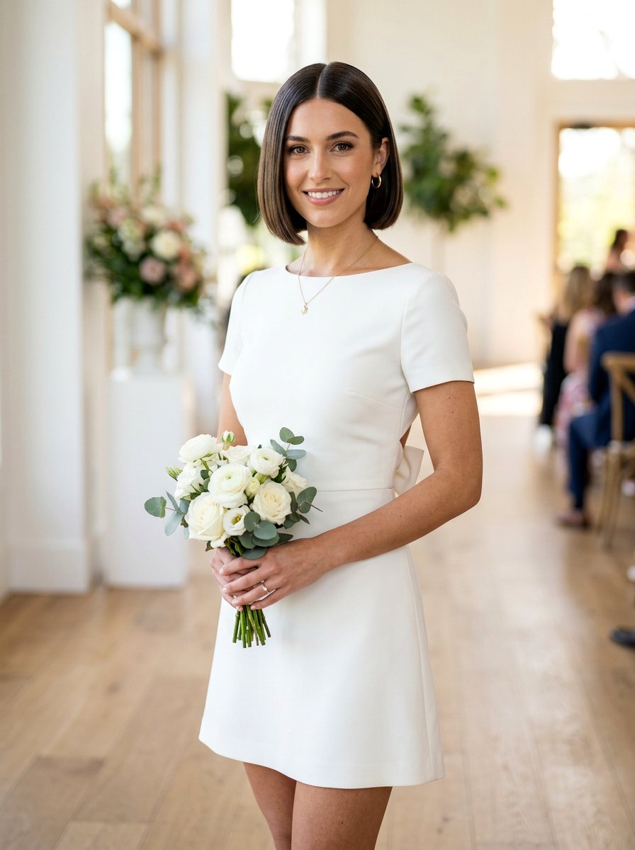 Polished Bob - 20 wedding hairstyles for courthouse ceremony - 20 wedding hairstyles for courthouse ceremony