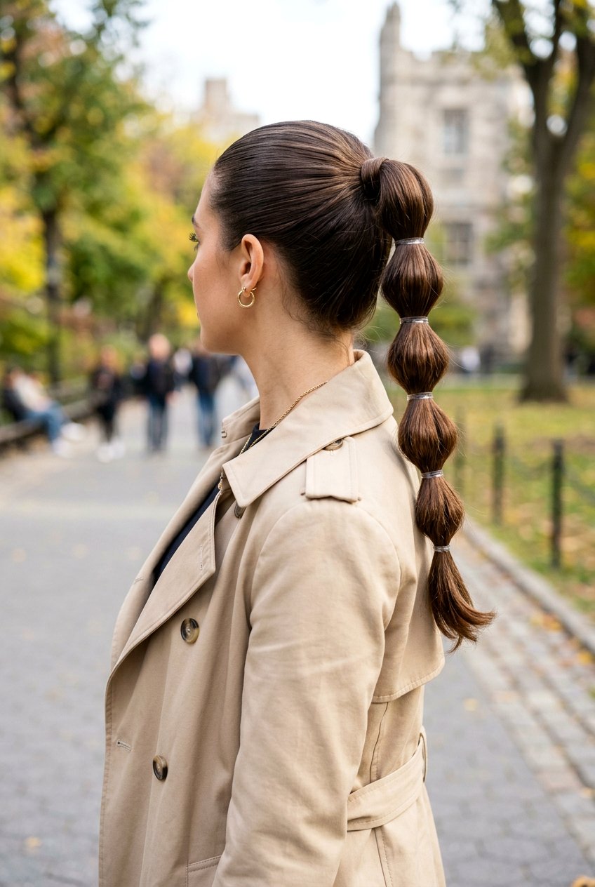 Polished Bubble Ponytail - 20 easy corporate hairstyle for long hair - 20 easy corporate hairstyle for long hair