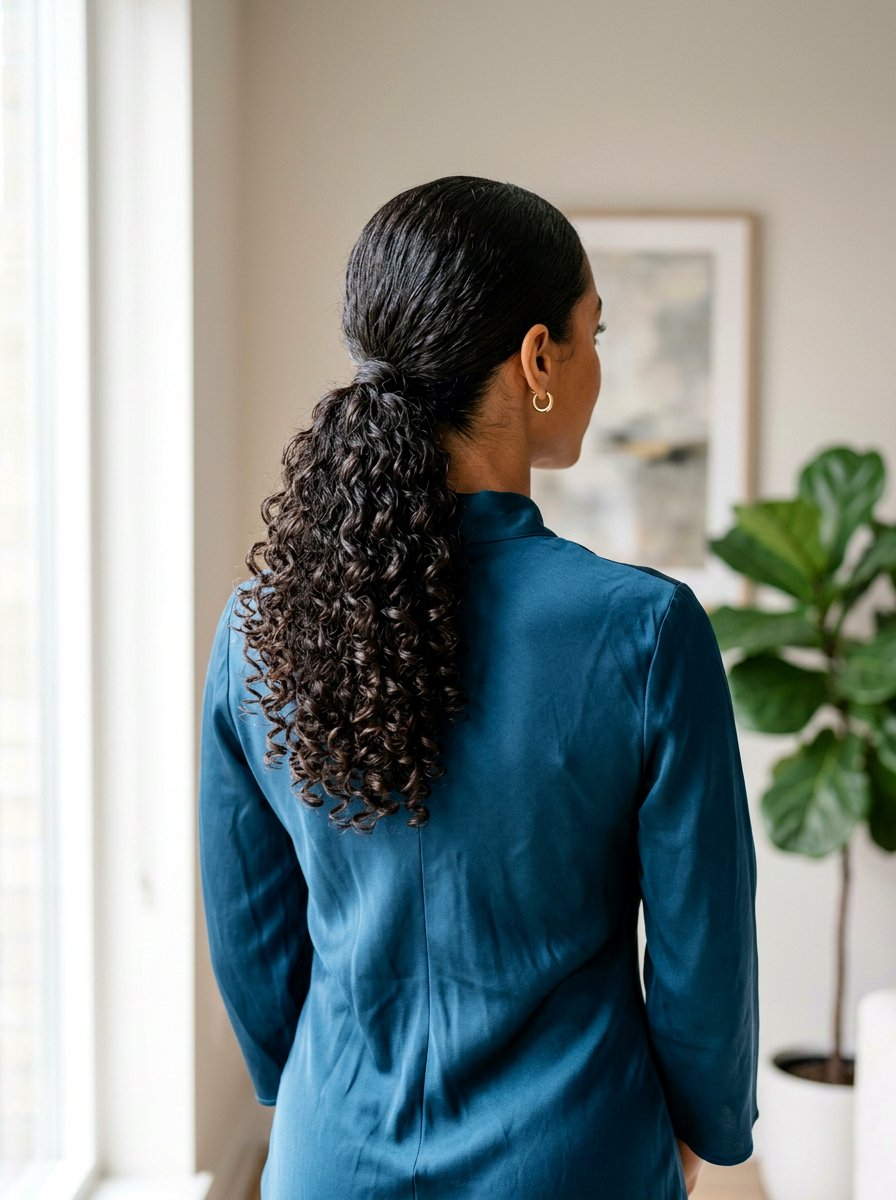 Polished Curly Low Ponytail - 20 old money ponytail hairstyle - 20 old money ponytail hairstyle