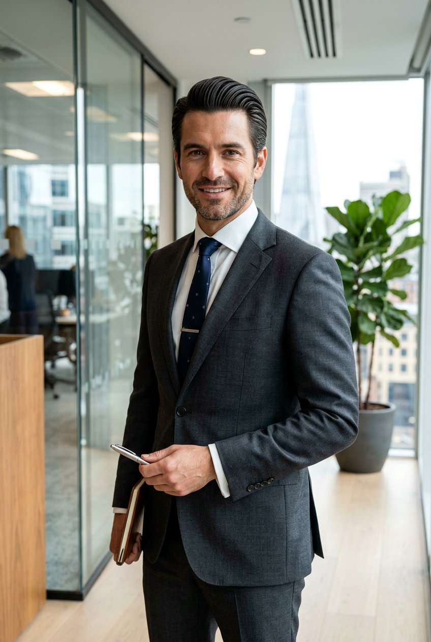 Polished Executive Flow - 20 shoulder length flow haircut men - 20 shoulder length flow haircut men