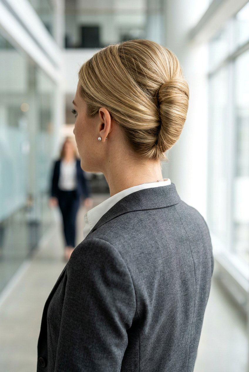 Polished French Twist Tutorial - 20 neat corporate hairstyle for medium hair - 20 neat corporate hairstyle for medium hair