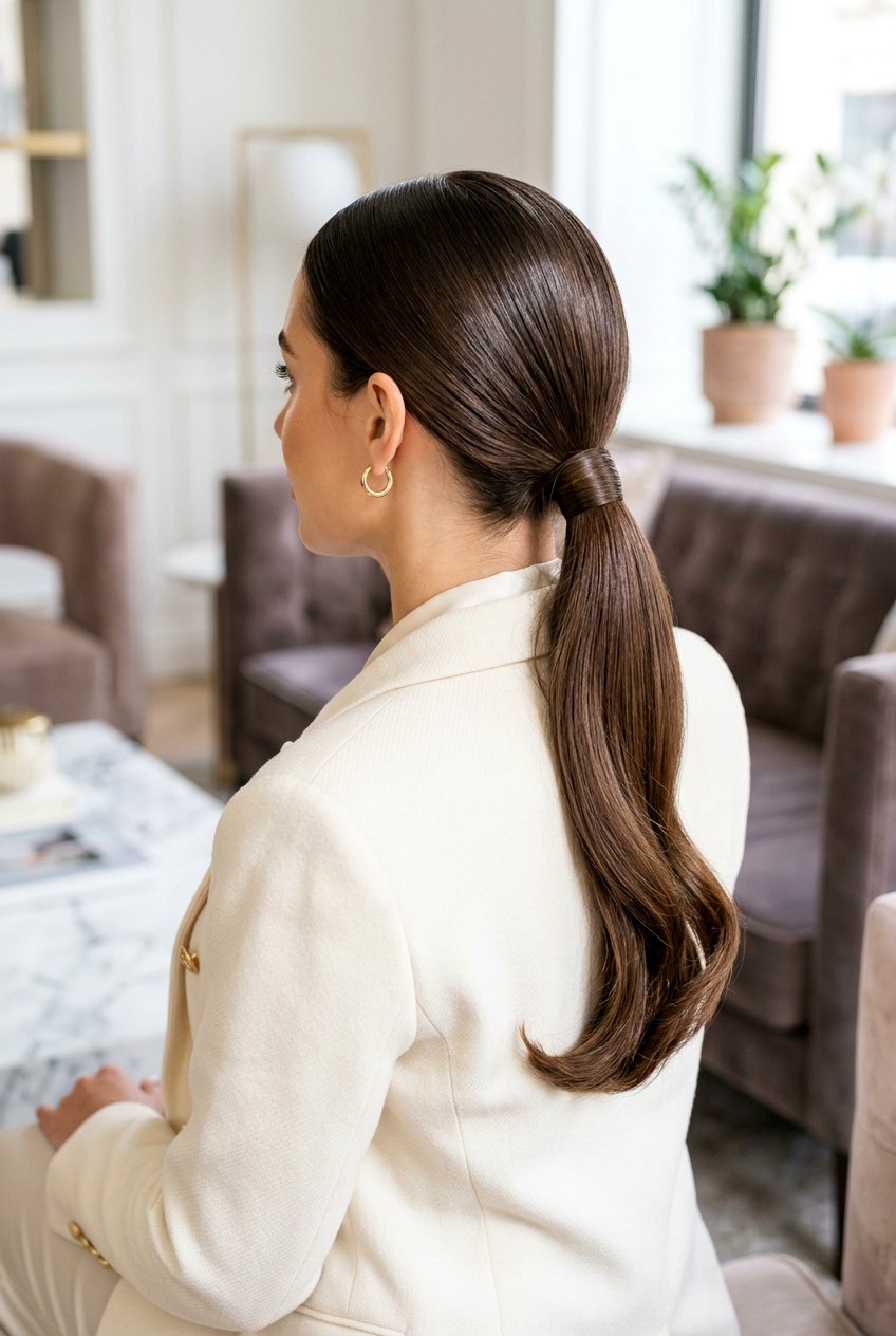 Polished Low Ponytail - 20 homecoming hairstyle with low ponytail - 20 homecoming hairstyle with low ponytail