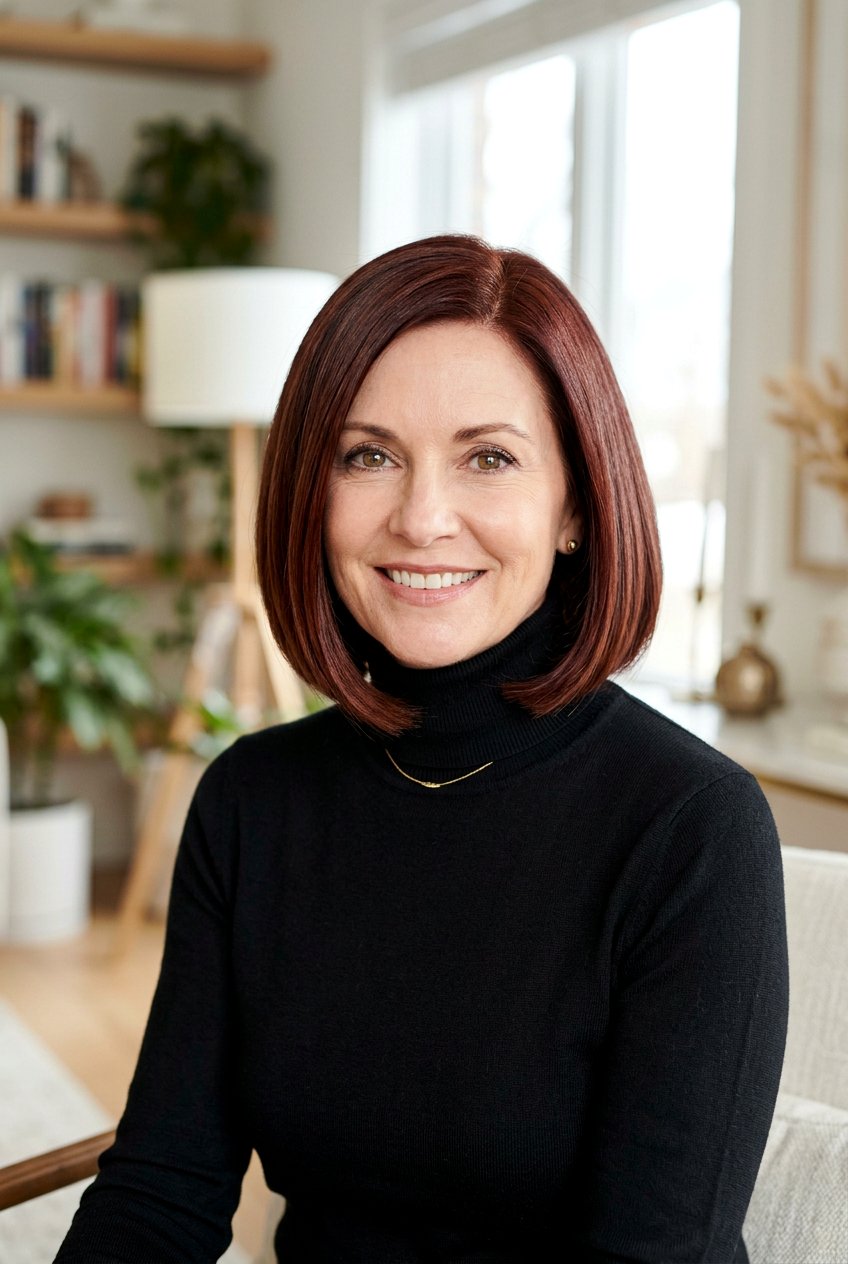 Polished Mahogany Bob - 20 natural brunette refresh for mature women - 20 natural brunette refresh for mature women