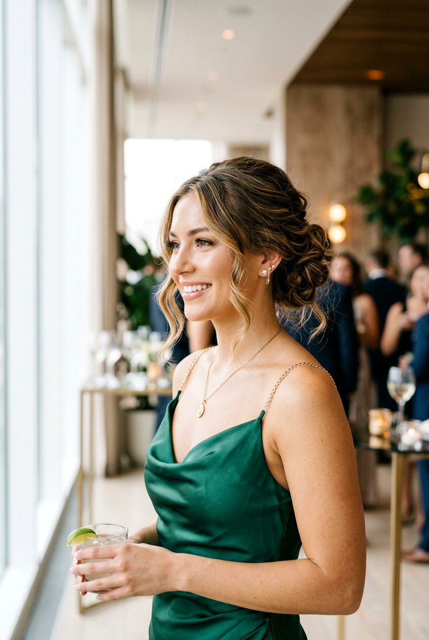 Polished Messy Updo - 20 glamorous updo with soft tendrils - 20 glamorous updo with soft tendrils