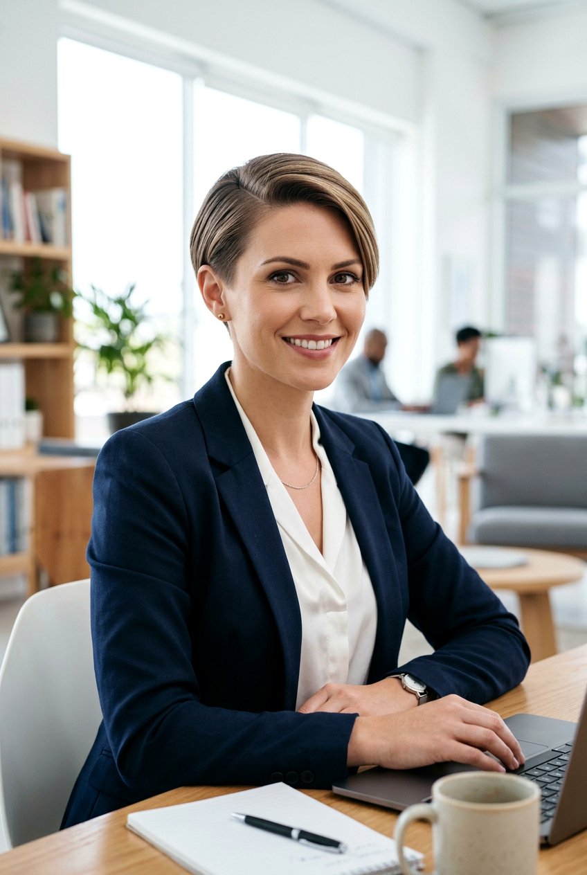 Polished Pixie Haircut With Side Sweep - 20 clean office pixie haircut - 20 clean office pixie haircut