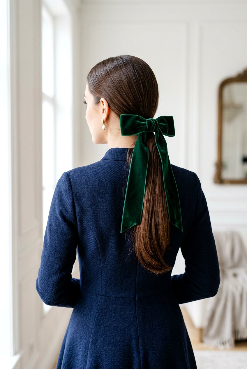 Polished Ribbon Ponytail - 20 chic ponytail for mother of the bride - 20 chic ponytail for mother of the bride