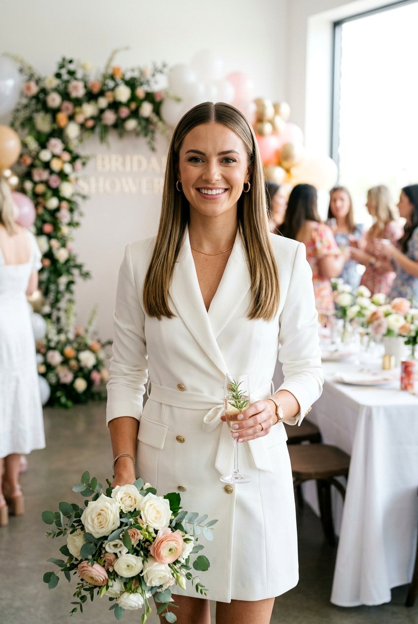 Polished Straight Hair For Bridal Shower - 20 bridal shower hairstyles - 20 bridal shower hairstyles