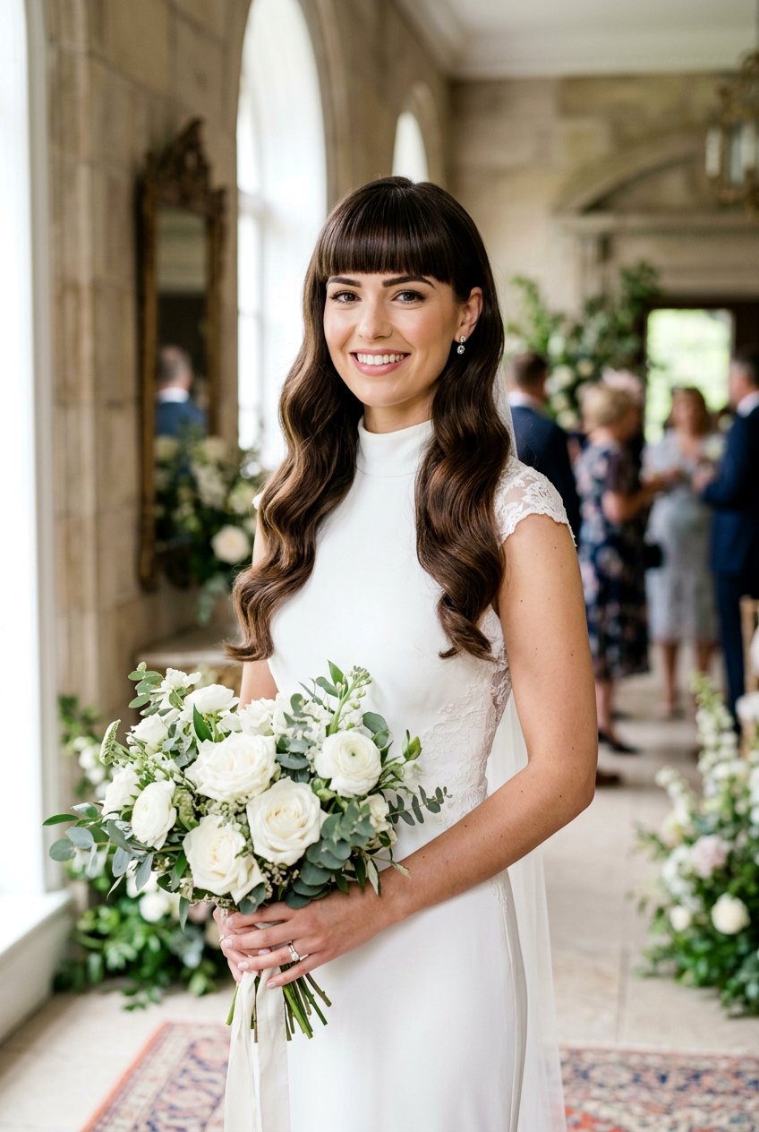 Polished Waves With Bangs - 20 bridal hairstyle with vintage waves - 20 bridal hairstyle with vintage waves