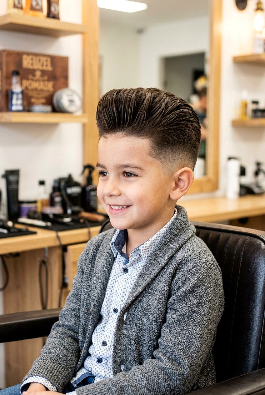 Pompadour Fade - 20 little boy haircuts - 20 little boy haircuts