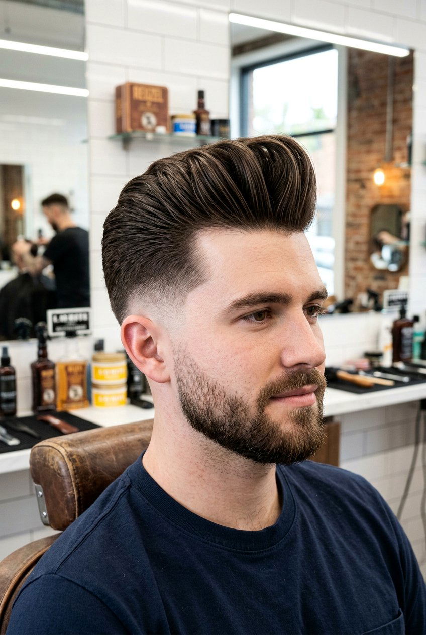 Pompadour Fade - 20 mens fade haircut - 20 men’s fade haircut