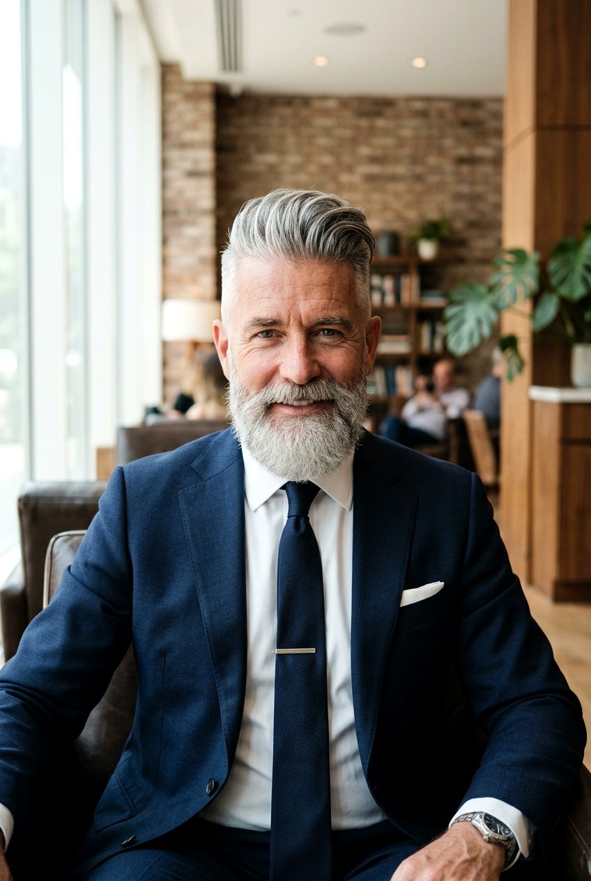 Pompadour Fade With Beard - 20 pompadour fade for mature men - 20 pompadour fade for mature men