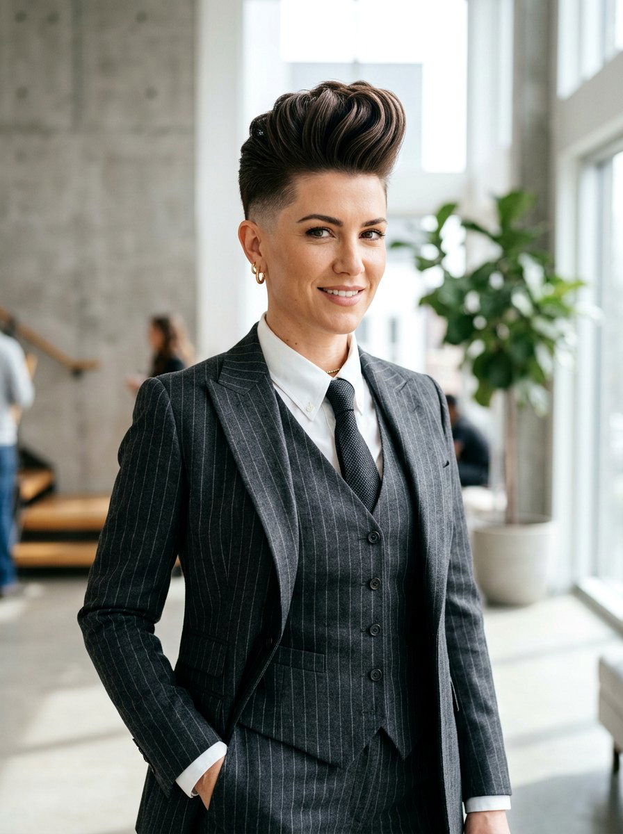 Pompadour Haircut - 20 short natural haircut for thick hair - 20 short natural haircut for thick hair