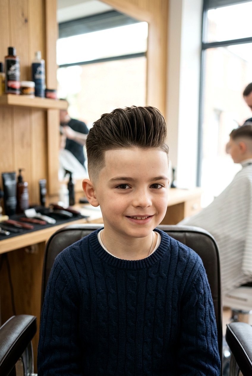 Pompadour Long Top Fade - 20 boys haircut with long top fade - 20 boys haircut with long top fade