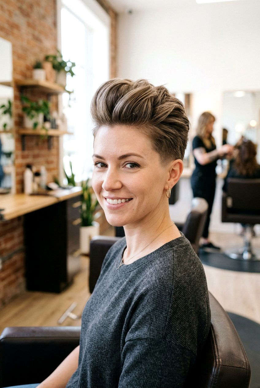 Pompadour Pixie - 20 short haircuts for thick hair - 20 short haircuts for thick hair