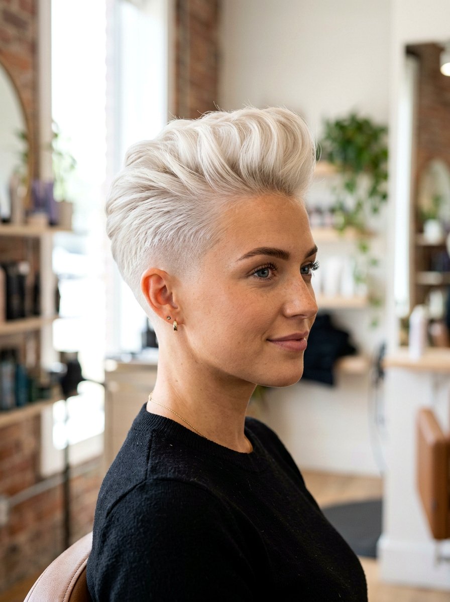 Pompadour Pixie - 20 sleek pixie for older women - 20 sleek pixie for older women