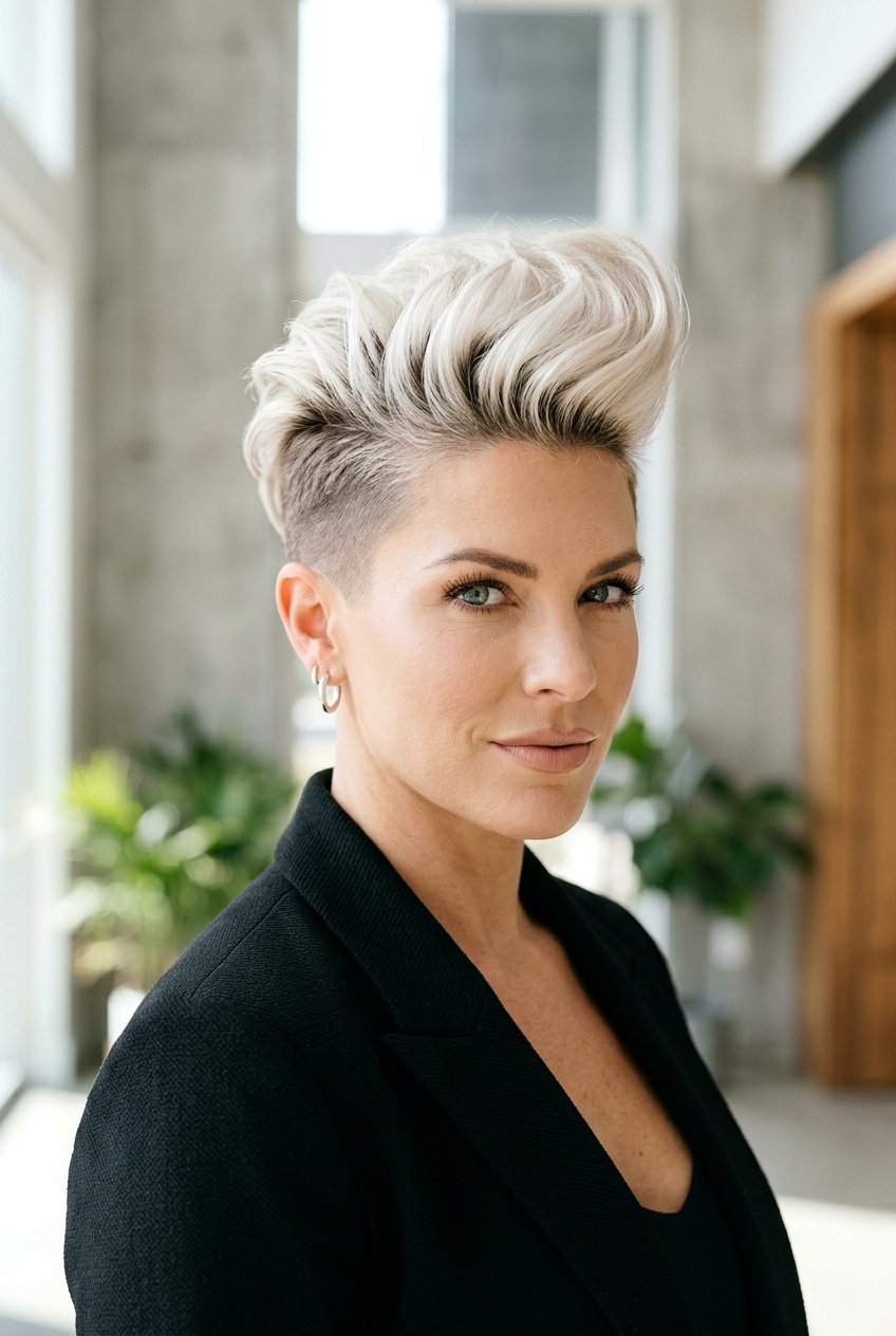 Pompadour Pixie Cut - 20 pixie haircuts for women - 20 pixie haircuts for women