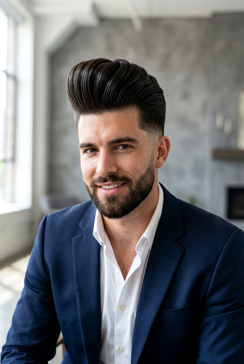 Pompadour Quiff - 20 quiff haircut for men - 20 quiff haircut for men